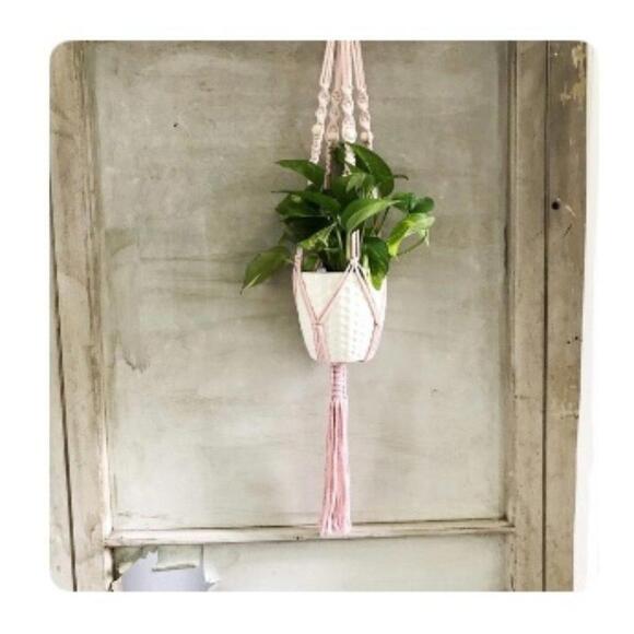 Purple Dip Dyed‎ Macrame Plant Hanger - Picture 6 of 6